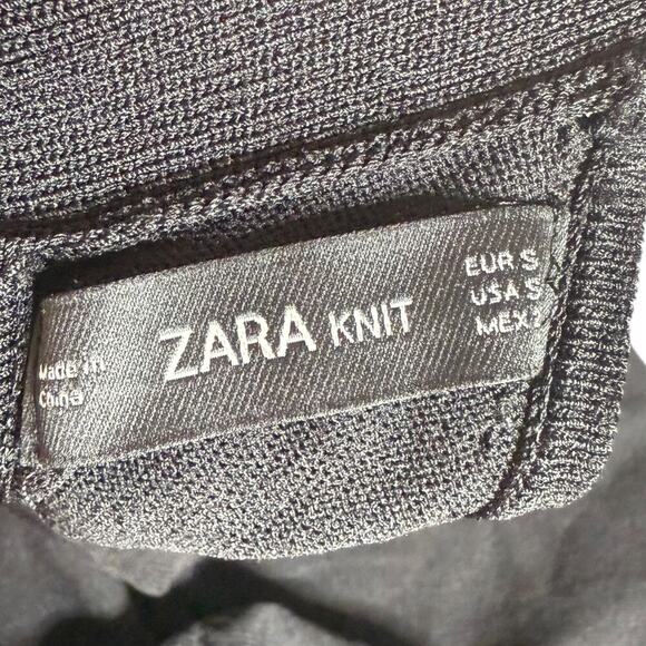 ZARA FRINGED RIBBED TOP sz S - Picture 8 of 11